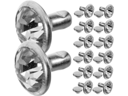 Conjunto De Rebites De Cristal Prateado, Tachas Decorativas De Cobre E Aço Inoxidável.