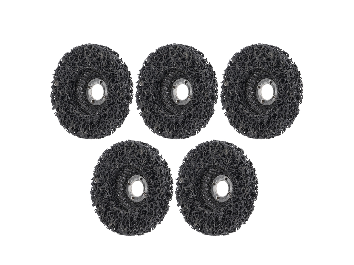 5 Peças Discos De Despolimento Preto De 4 Polegadas Para Aço Inoxidável, Aço Carbono Baixo, Alumínio E Plástico