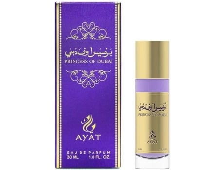 Princess Of Dubai Eau De Parfum 30ml Edp Orientale Arab Presente Original Para Mulheres Patchouli, Âmbar Preto, Almíscar Branco Ayat Perfumes