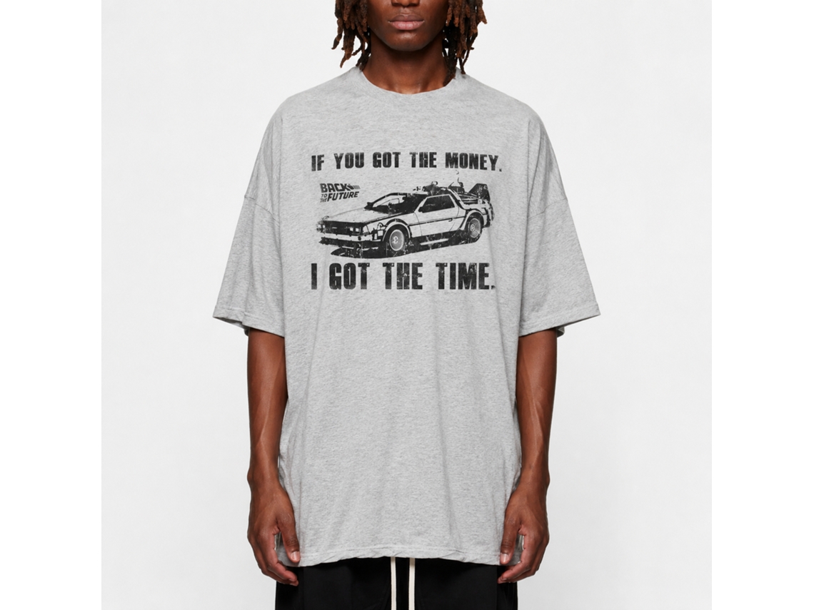Rockinstone Back To The Future Movie Got Da Money Heather Gray Adult T-shirt Size:xxl