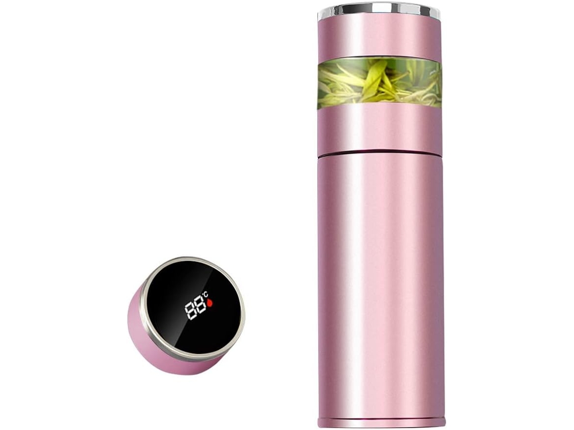 Garrafa Termica Inteligente Led com Filtro Aco Inox, Isolamento a Vacuo, Rosa ZYBLSSBB