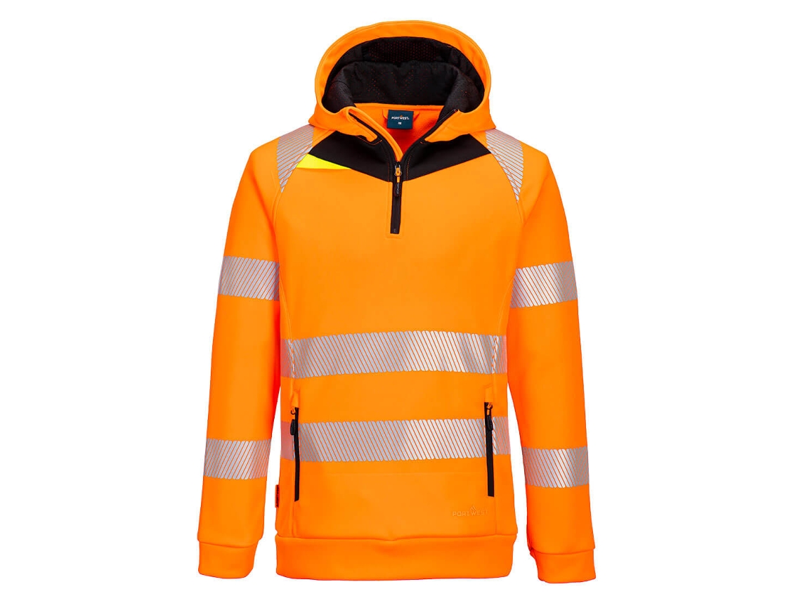 Moletom Com Capuz Dx4 Hi-vis 1/4 Zip Para O Inverno Laranja E Preto / Gg