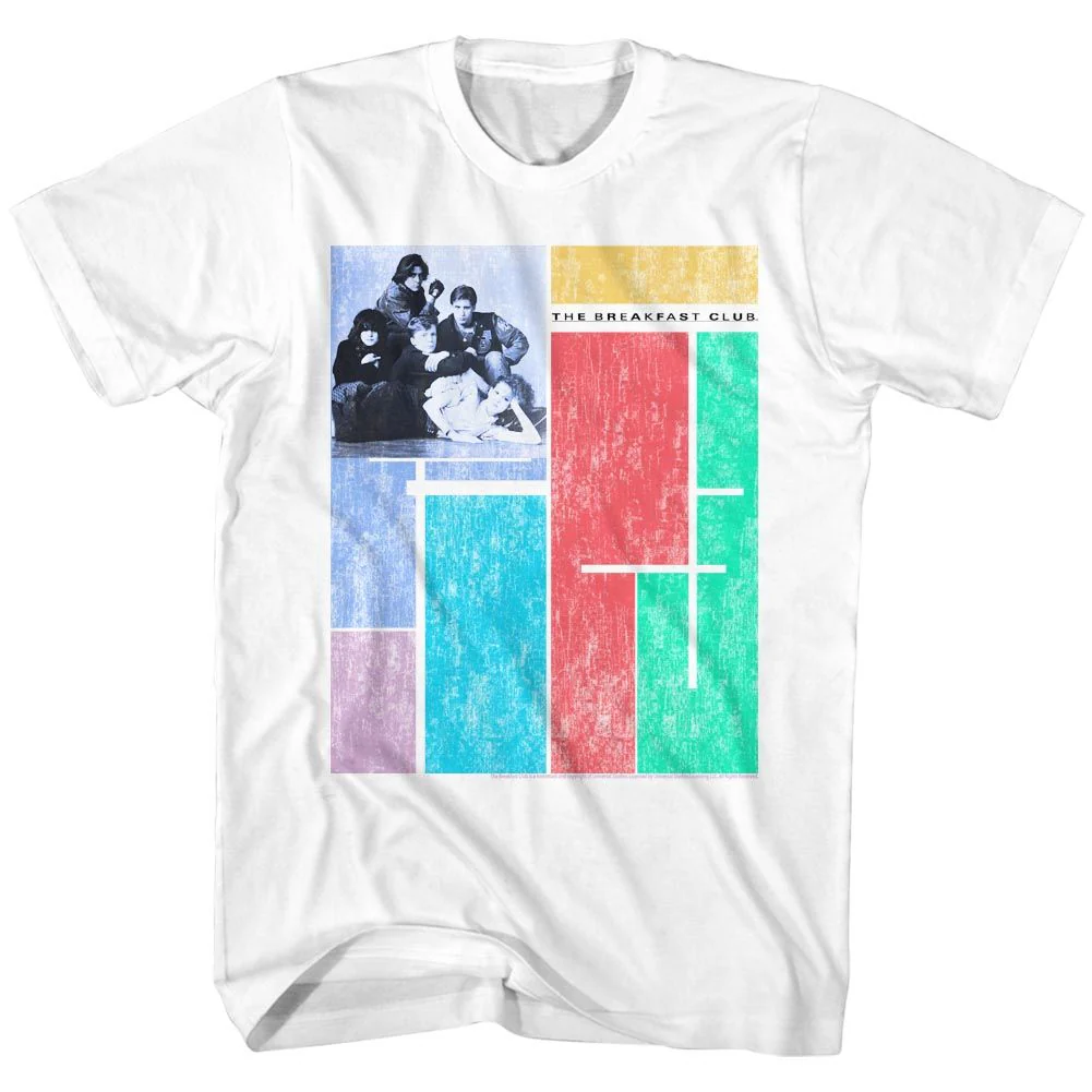 Unisex Adult T-shirt Rockinstone Breakfast Club Movie Four Corner Club White Sizel