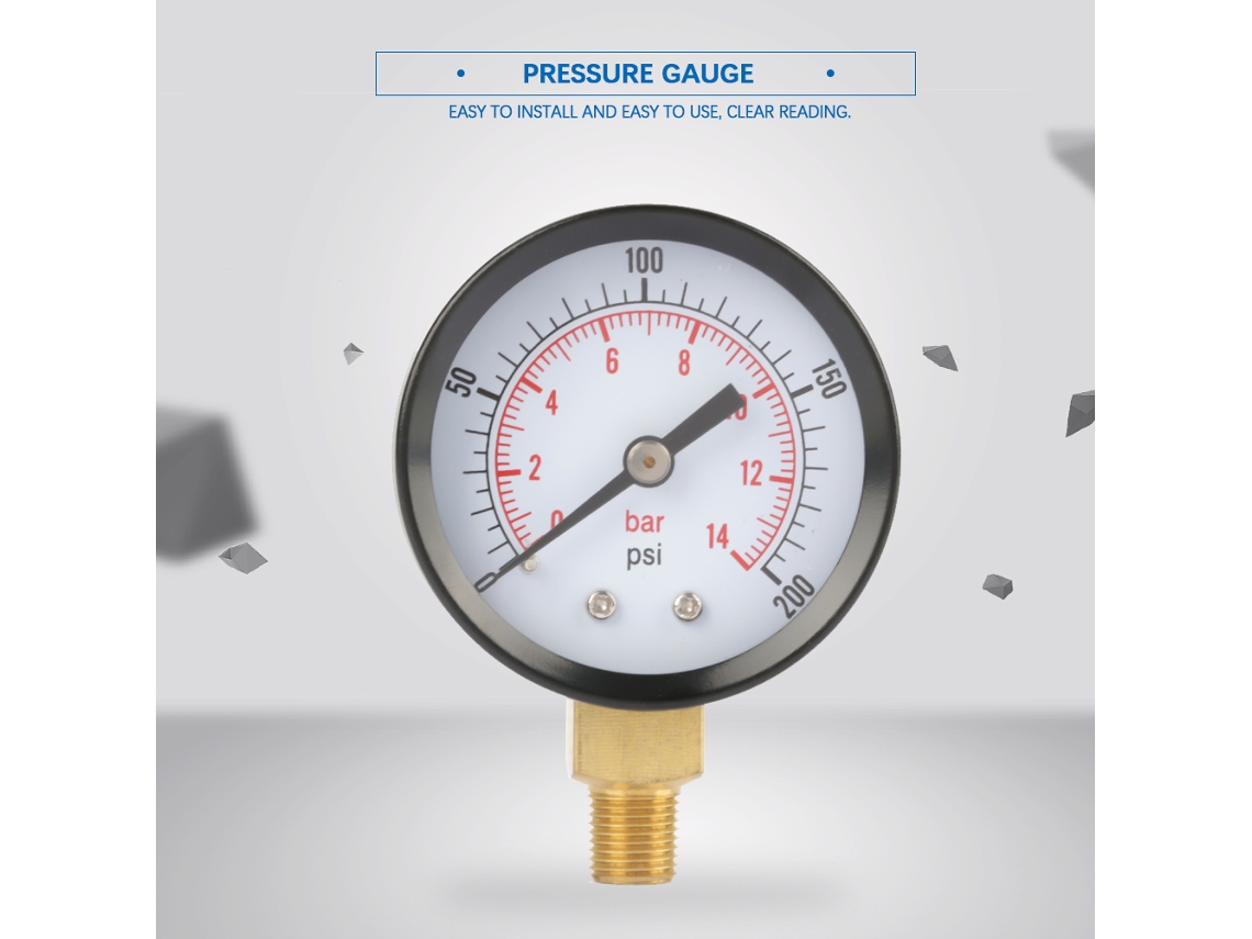Manômetro Pressão 0-14bar Npt 1/8" Base