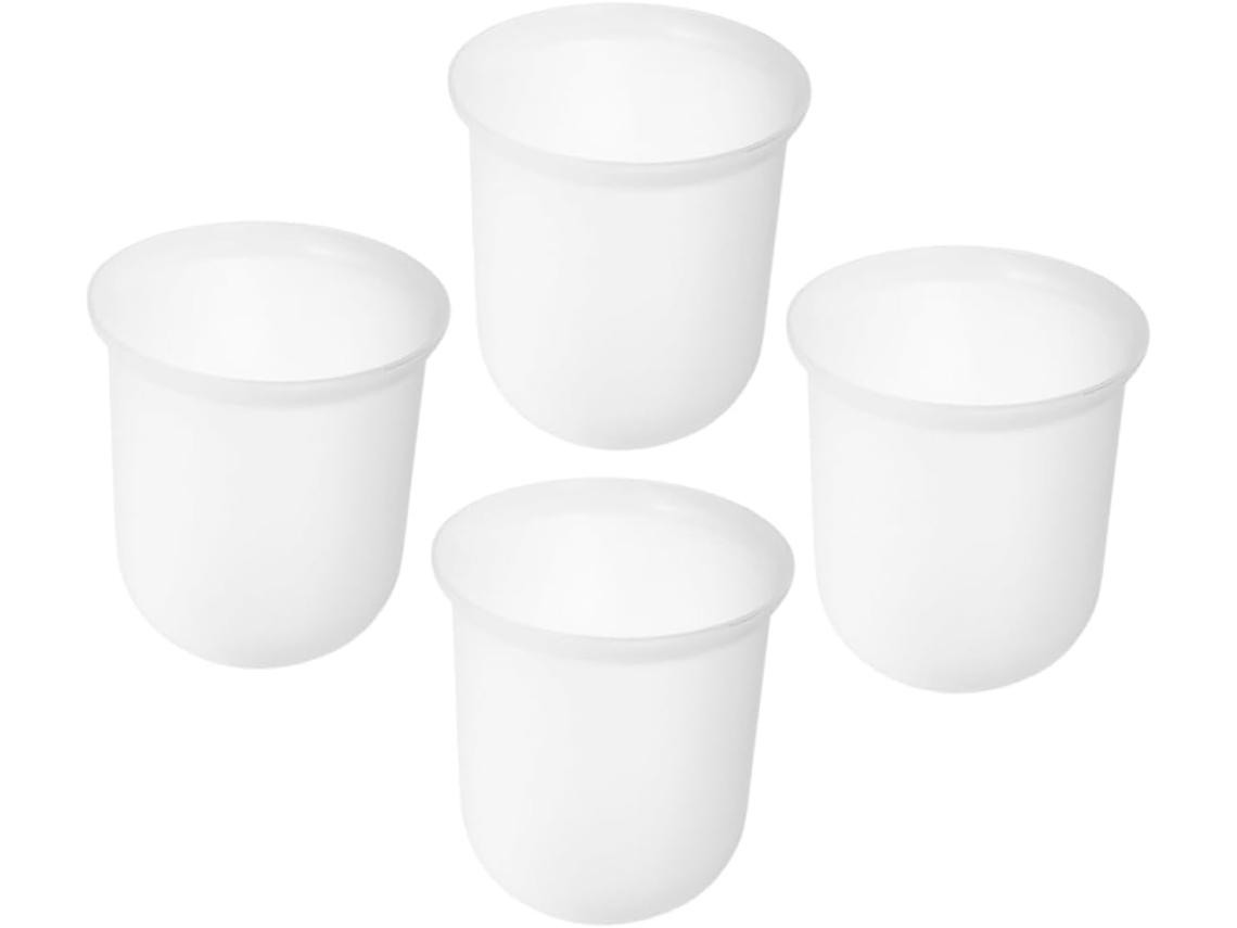 Conjunto de 4 Porta Escovas Vaso Sanitário em Plástico Resistente com Base Esférica, Compacto e CHABERLU