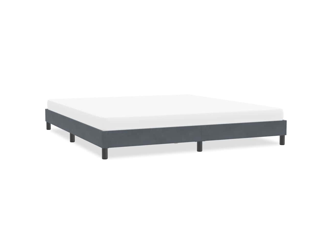 Vidaxl Estrutura de Cama Sem Colchão 200x210 Cm Veludo Cinzento escuro
