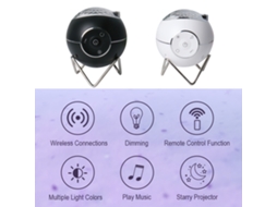Projetor de planetas e estrelas, controle remoto, Bluetooth, USB, 15 modos de cor | S/MARCA