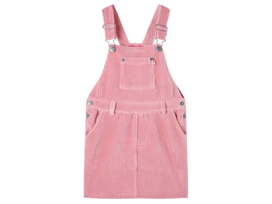 Vestido Com Peitilho Para Criança Bombazina Rosa-claro 116