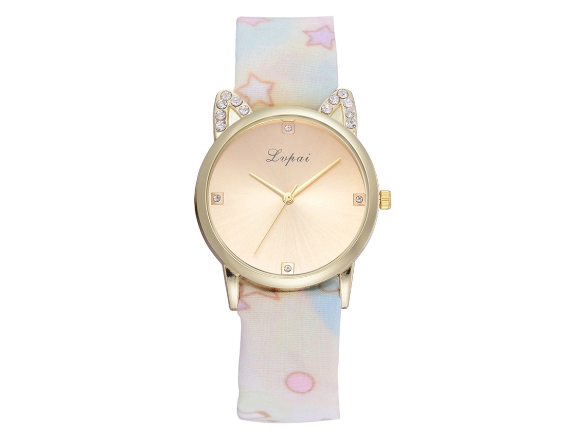 Relógio de Pulso Feminino Lvpai com Pulseiro de Tecido e Movimento de Quartzo Branco