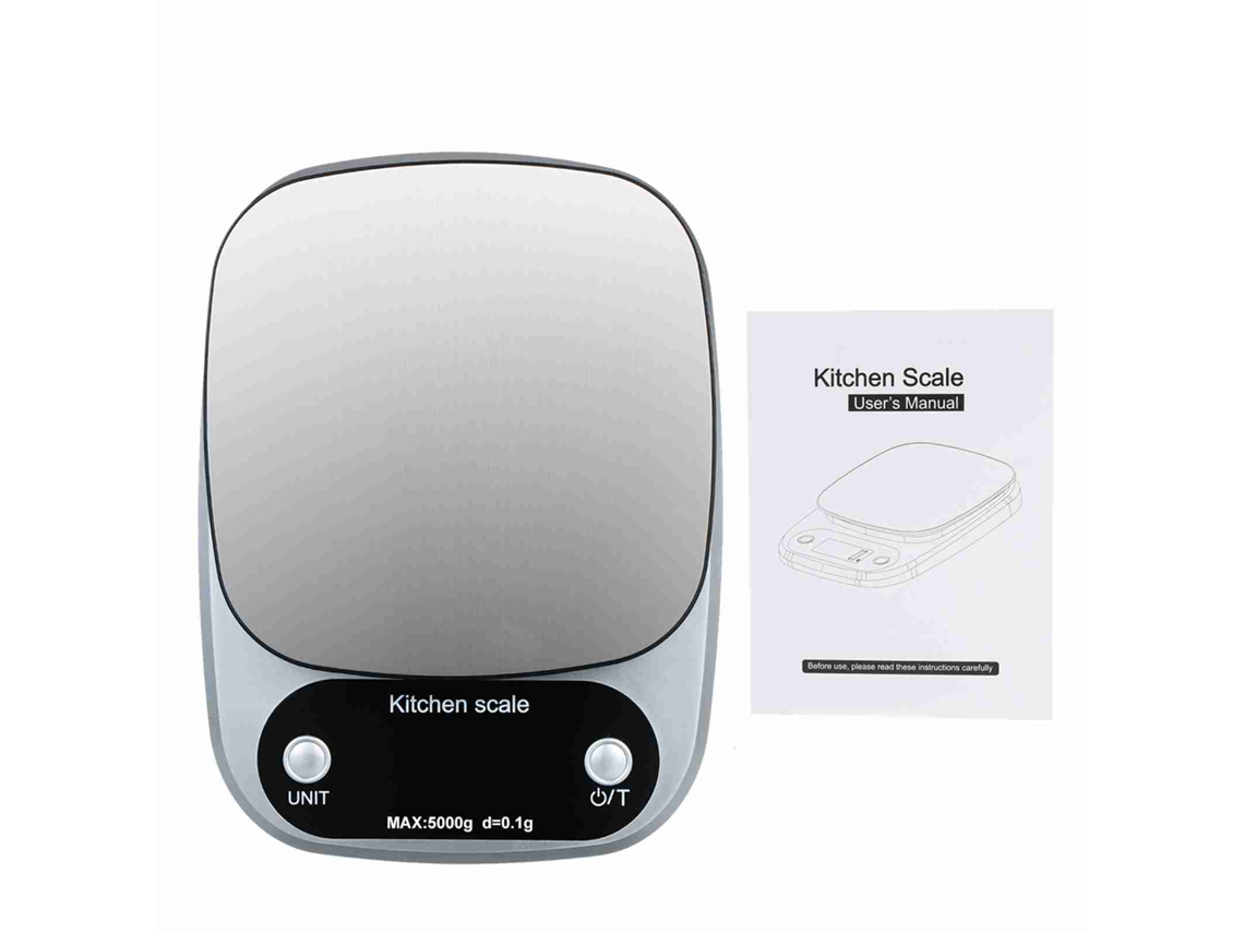 Balanza Digital De Precisión Com Superfície Impermeável 5kg/0.1g Balanza De Cozinha Portátil Para Assar