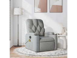 Vidaxl Poltrona De Massagens Reclinável Tecido Cinzento-claro