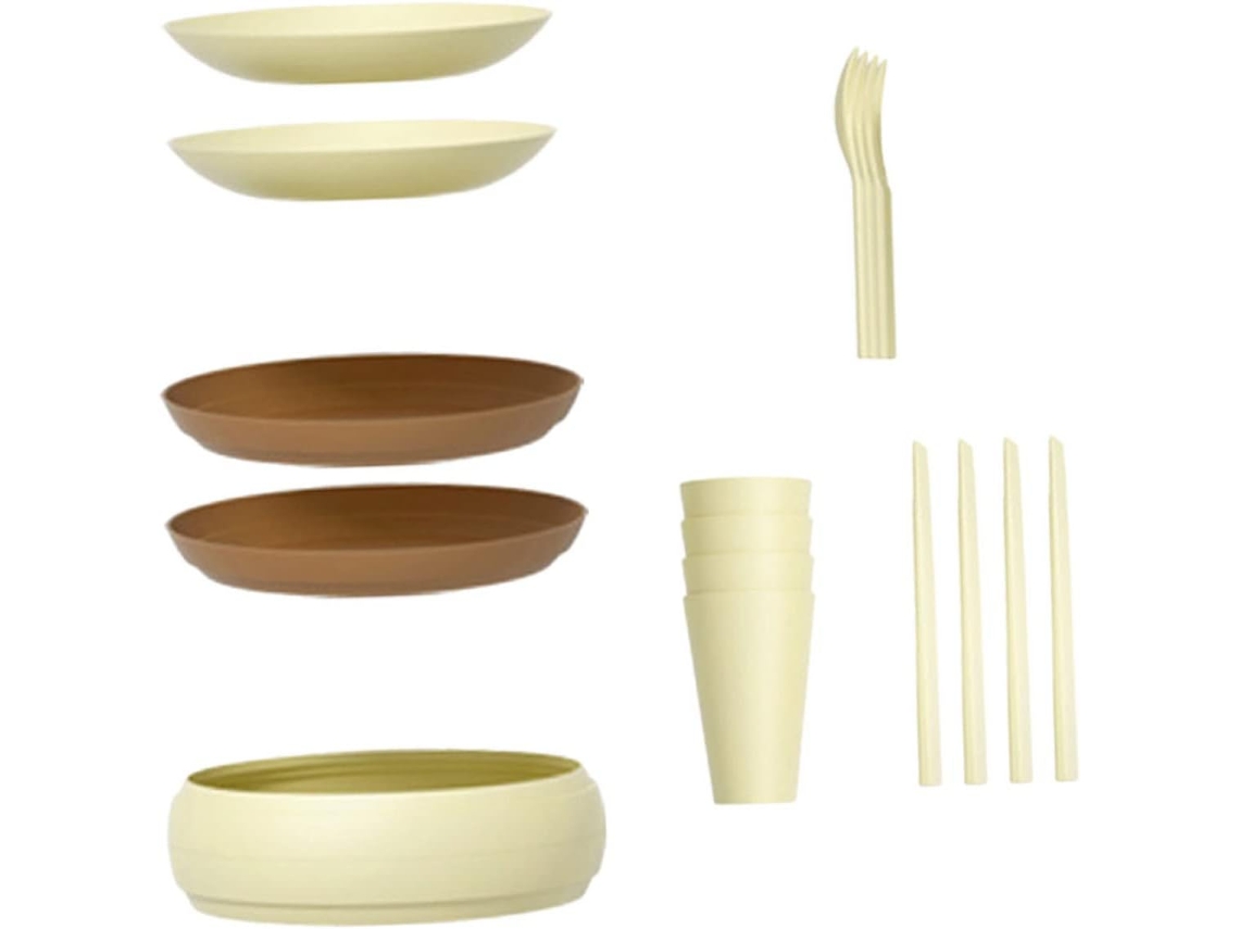 Conjunto De Talheres Reutilizáveis Completos Para Camping. Gokoco