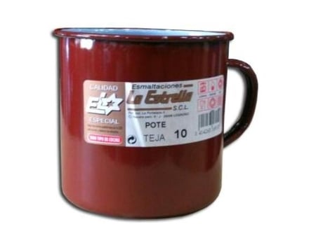 La estrella pote10 cm porcelana esmaltada teja 160910 (caja 12 unidades)