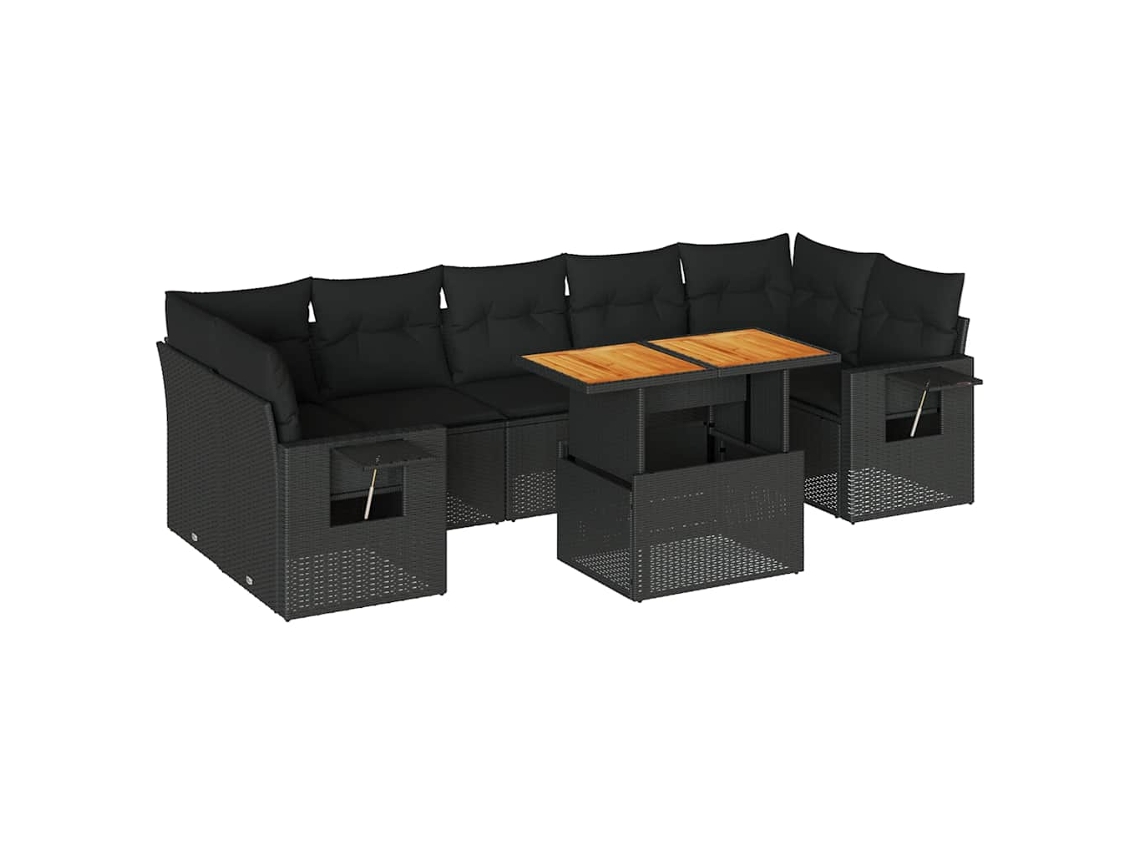 Garden Sofa Set, Garden Sofa Sets Vidaxl Preto Rattan / Vime (n/a)