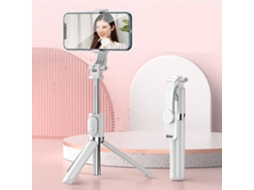 Tripé Portátil Para Selfie Com Controle Remoto Sem Fio, Suporte De Viagem E Rotação De 360 ​​graus Compatível (branco)