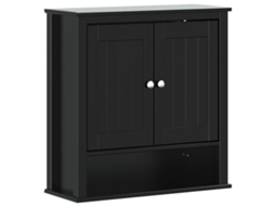 Bathroom Wall Cabinet, Bathroom Wall Cabinets Vidaxl Preto Madeira (69.5 X 27 X 71.5 Cm)