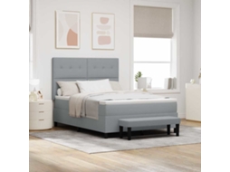 Vidaxl Cama Box Com Cabeceira Cinzento-claro 160 X 200 Cm Tecido