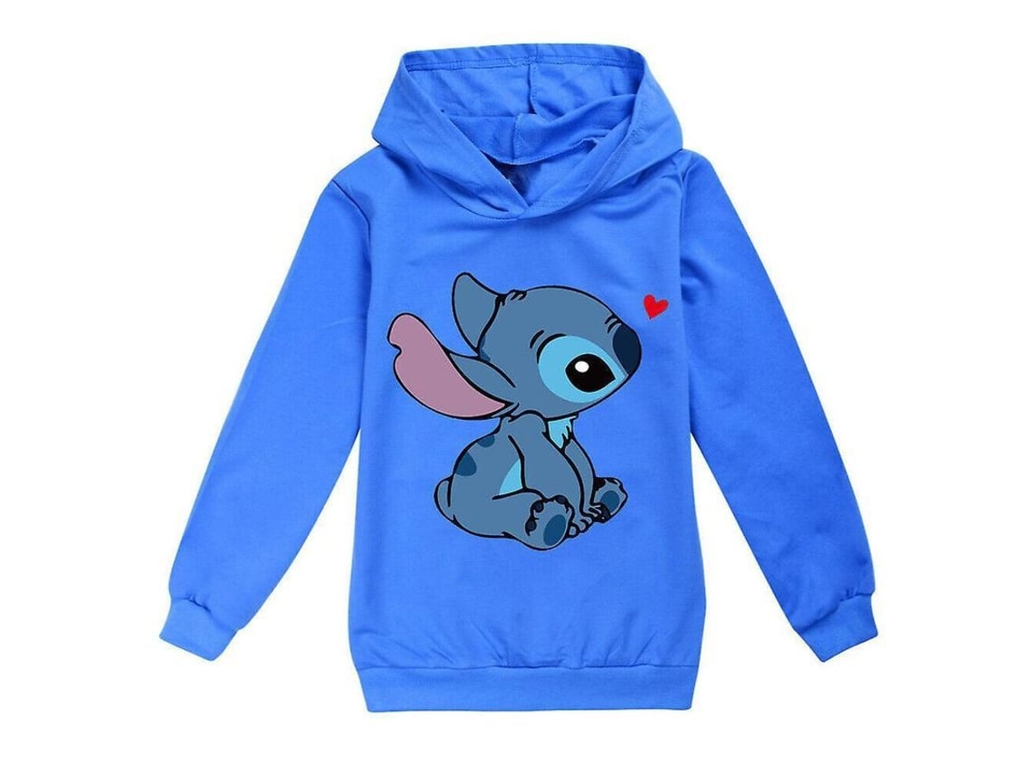 2026 sudaderas com Capuz para Crianças de 7 14 Anos Lilo e Stitch com Manga Longa Presente Mistura de Algodão