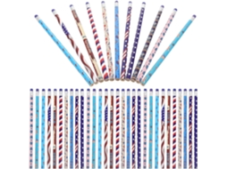Conjunto de 48 Lápis Madeira Alipis com Estampa da Bandeira Americana, Cor Sólida para Meninos e Meninas, Pint