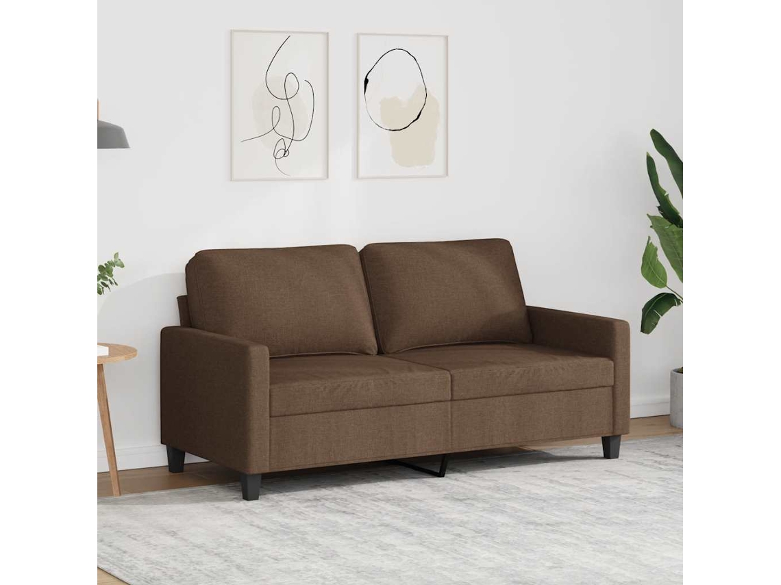 Vidaxl Sofá De 2 Lugares Tecido 140 Cm Castanho