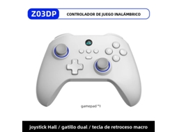 (branco) Controlador De Jogos Sem Fio Para Pc Com Micro Joystick E Gatilho Hall
