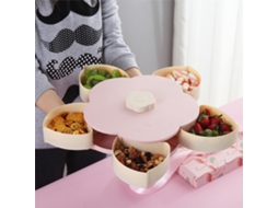 Caixa De Doces Rotativa De Dupla Camada - Tabuleiro De Frutas E Snacks Criativo Com Compartimentos