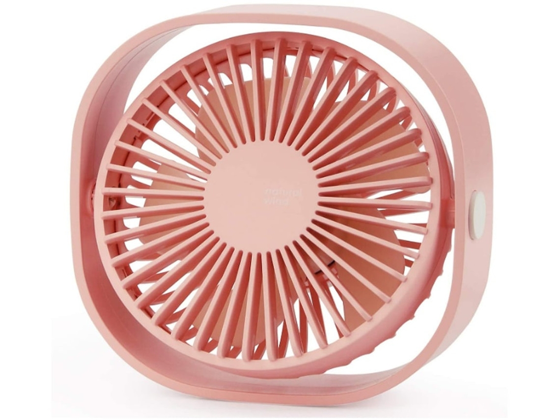 Mini Ventilador Mesa Usb 3 Velocidades 360° Rosa Yizhood