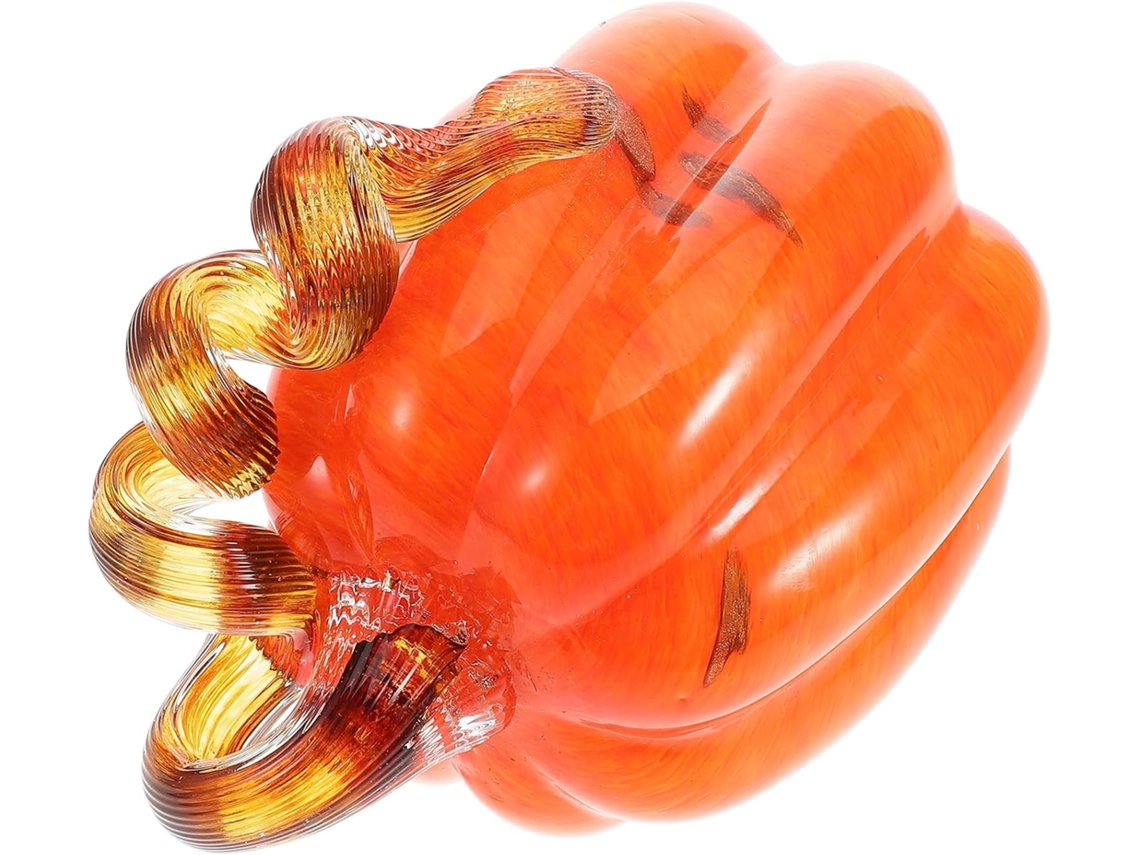 Abóbora De Vidro Soprado À Mão Jojofuny, Laranja Vibrante, Outono, Dia De Ação De Graças, Halloween, Decoração