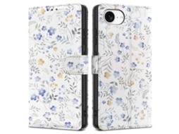 Capa Carteira TECH PROTECT Para Iphone 16e Flores De Primavera Com Função De Suporte