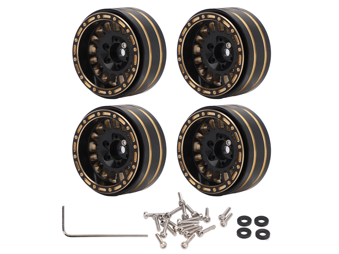 Mali conjunto de Aros de Roda de Latão Beadlock 1.2 Polegada 35.5mm para Carro Rc Scx24 Fms24 1/24 4pcs