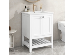 Móvel Banheiro Individual Base 60cm Cerâmica Branco VELTRIX