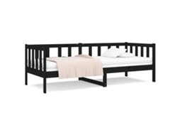 Day Bed, Day Beds Vidaxl Preto Madeira De Pinho (90 X 190 Cm)