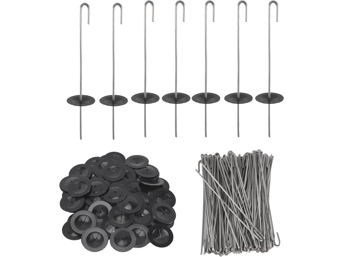 Kit com 100 clipes de proteção solar contra dor, fixadores de aço inoxidável, proteção contra animais.