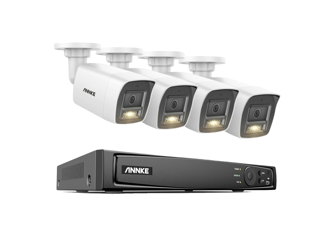 Sistema De Vigilância Por Vídeo, Resolução De 12mp, Monitoramento Remoto, 8ch Nvr 4câmeras, 4t Oem