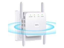 Repetidor e amplificador WiFi de 1200 Mbps para residências e áreas externas, banda dupla de 2,4 GHz com porta Ethernet, capa Slowmoose