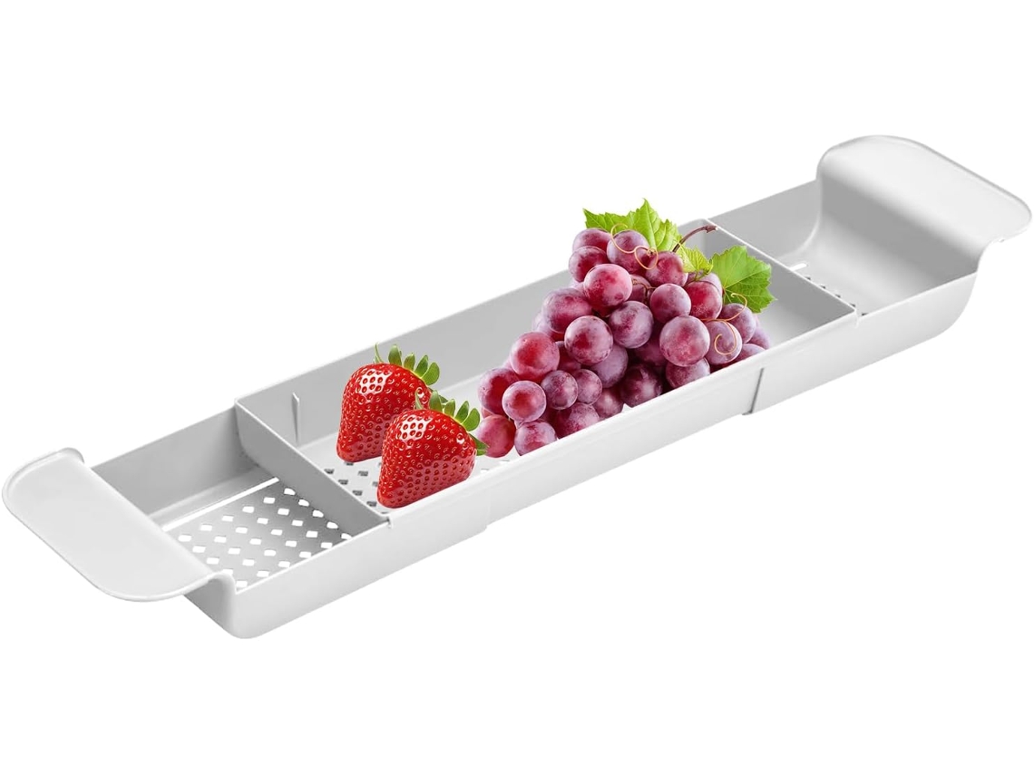 Bandeja Para Banheira, Bandeja Extensível Para Banheira, Saboneteira, Suporte Com Escoamento Rápido, Gokoco