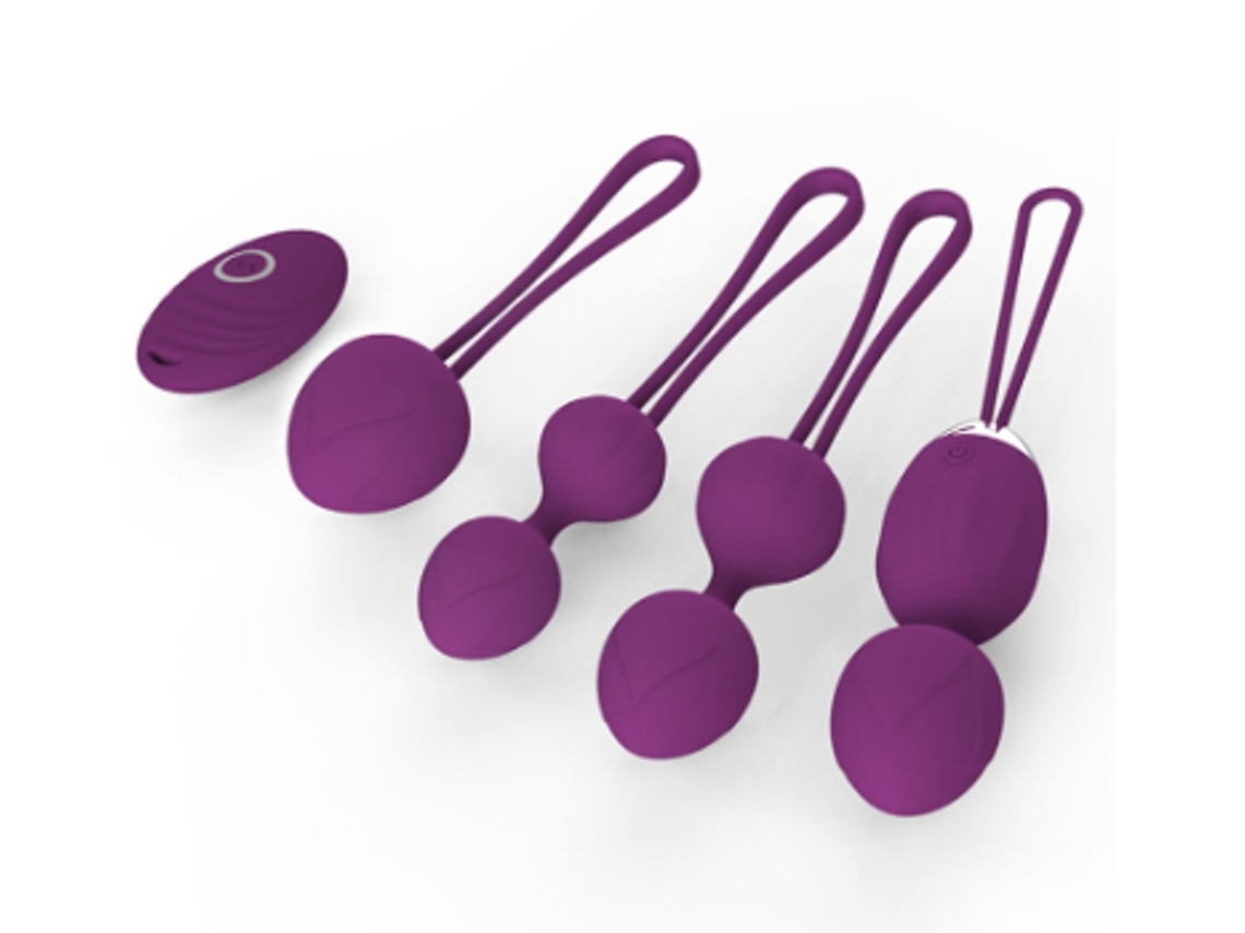 Vibrador bala para mulheres, bolas de peso de 5 peças de silicone flexível, roxo