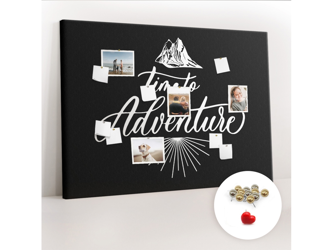 Painel De Cortiça Para Parede Citação De Viagem Para A Sala De Estar Espelharte (140x100 Cm)