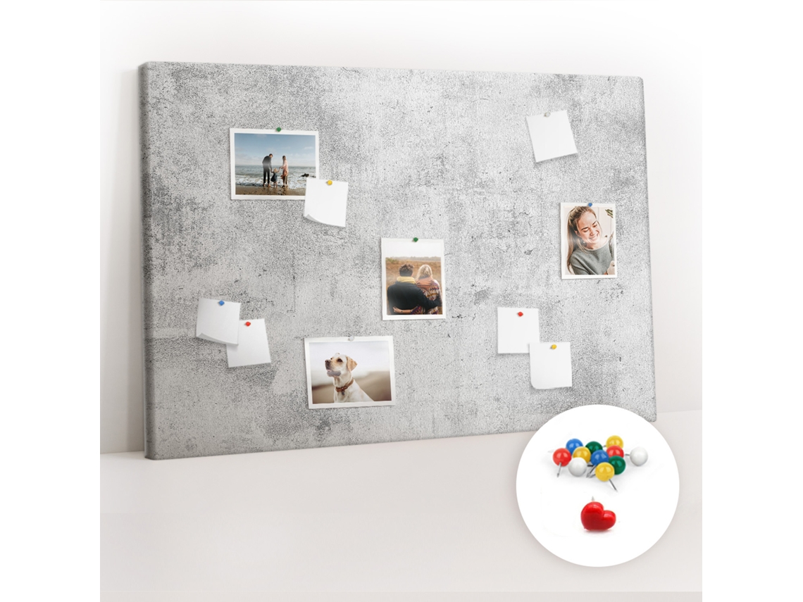 Quadro De Cortiça Com Impressão Muro De Concreto Para A Sala De Estar Espelharte (120x80 Cm)
