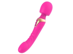 Vibrador de Silicone Grande com Duplo Motor e Massagem do Ponto G Brinquedo Erótico Rosa ZYBLSSBB