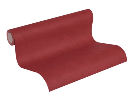 Papel de Parede A.S. CRÉATION (53 cm x 10,05 m - Tecido - Vermelho)