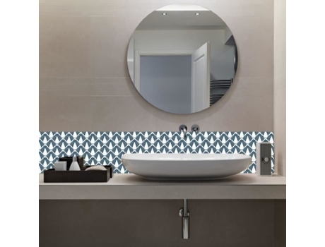 Splashback adesivo escandinavo em PVC Decorativo - L. 200 x l. 40 cm - Azul