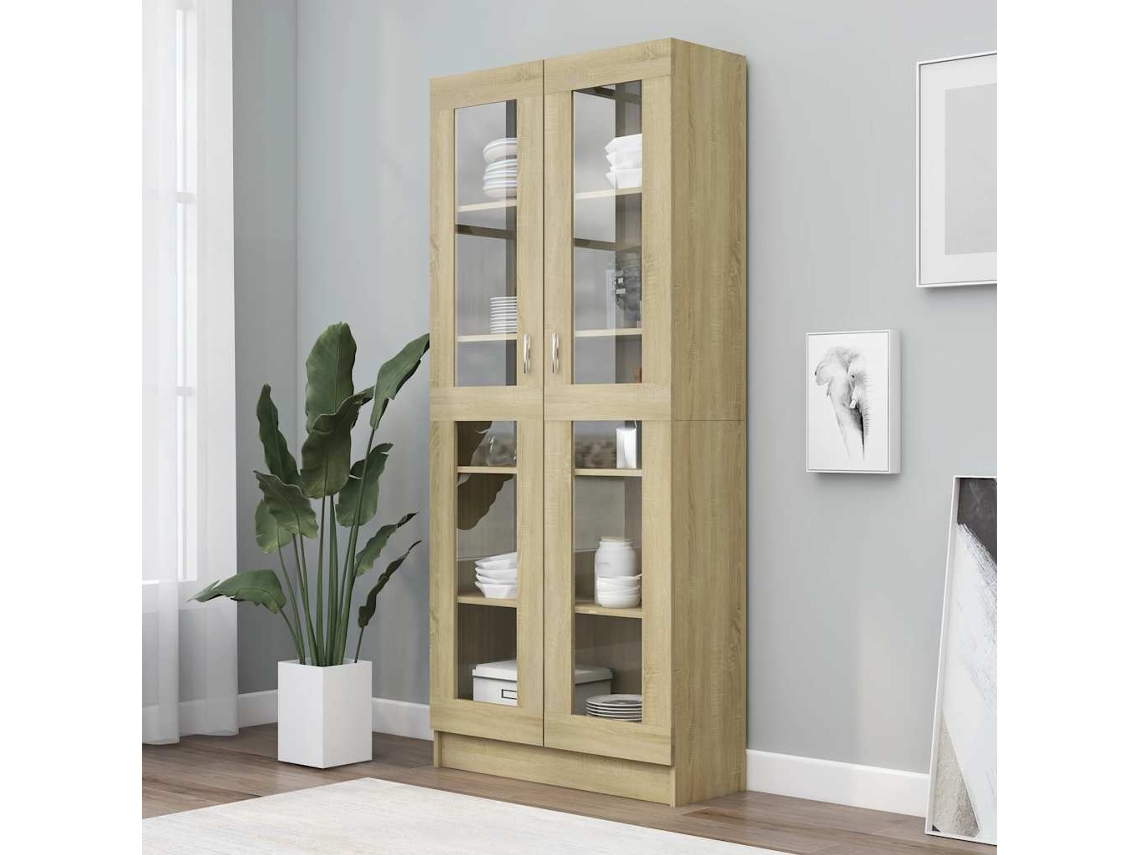 Vidaxl Armário Vitrine Derivados De Madeira Carvalho Sonoma
