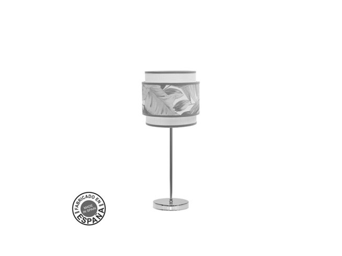 Camarões Candeeiro De Mesa 1xe14 Cromo/branco/cinza 45x18x18 Cm Fabrilamp