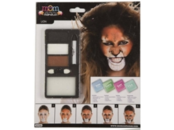 Kit De Maquiagem - Leão - Adulto - 3 Paletas De Aquarela - Lápis - Esponja