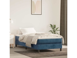 Vidaxl Colchão De Molas Ensacadas Infantil Firmeza Média 80x160cm Veludo Azul-escuro