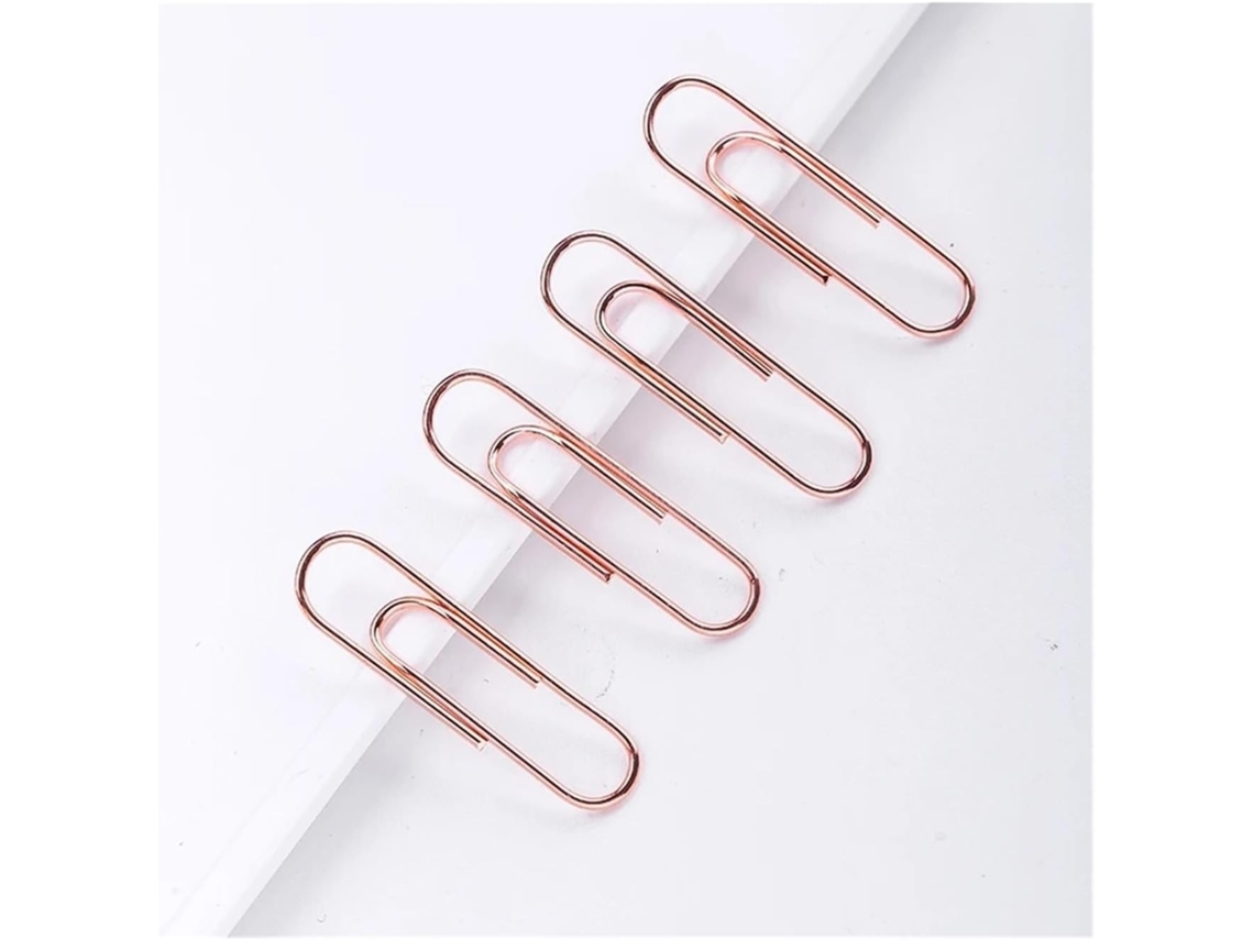 Clips de papel para casa, escritório e material escolar, em aço, cor ouro rosa, 29 mm