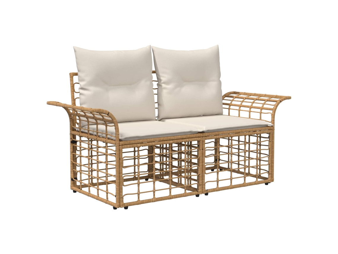 Maison Exclusive - Conjunto De Sofás Para Exterior 8 Pcs Natural E Branco Creme