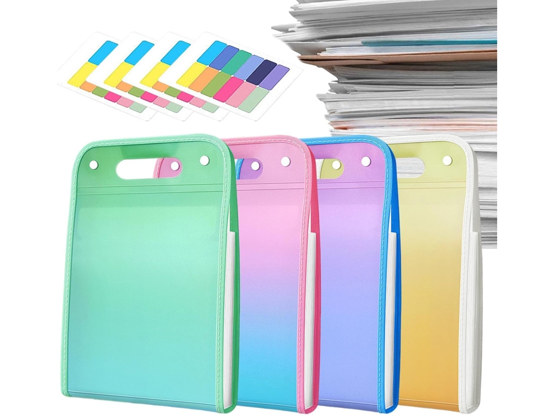Pasta Organizadora Para Documentos Com Bolsos Macios Conjunto De 4 Peças, 13 Bolsos Impermeáveis, Gokoco