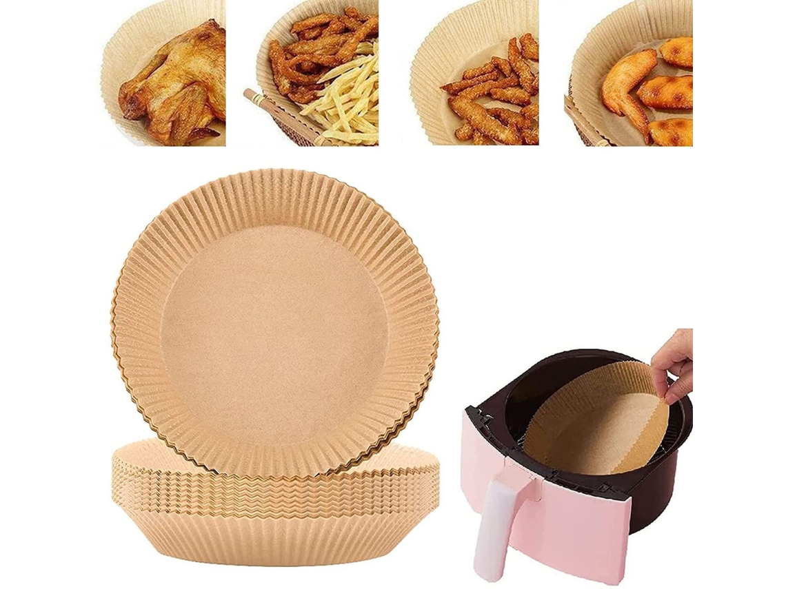 Conjunto De 100 Forros Descartáveis De Papel Manteiga Para Fritadeira A Ar, Branca, Para Cozinhar E Assar Com Limpeza Mais Simples